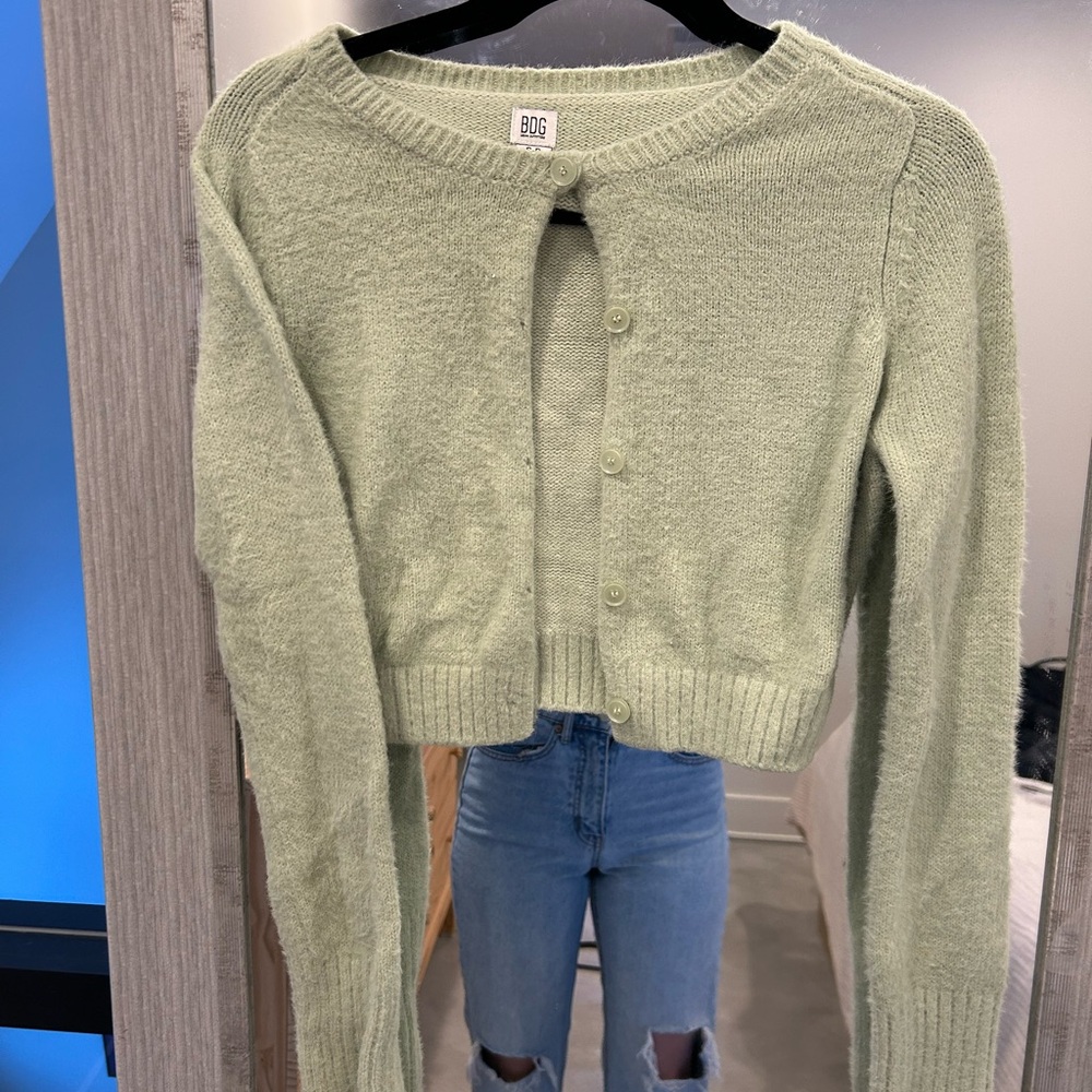 BDG Women's Light Gray Cardigan - Picture 2 of 3